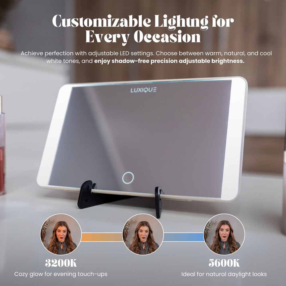 LUXIQUE close-up LED ring showing even lighting benefit