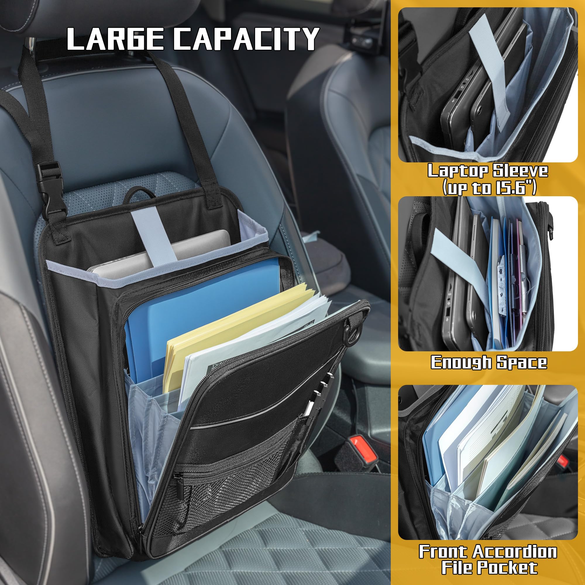 LUXJA accordion pocket open displaying organized documents, easy access