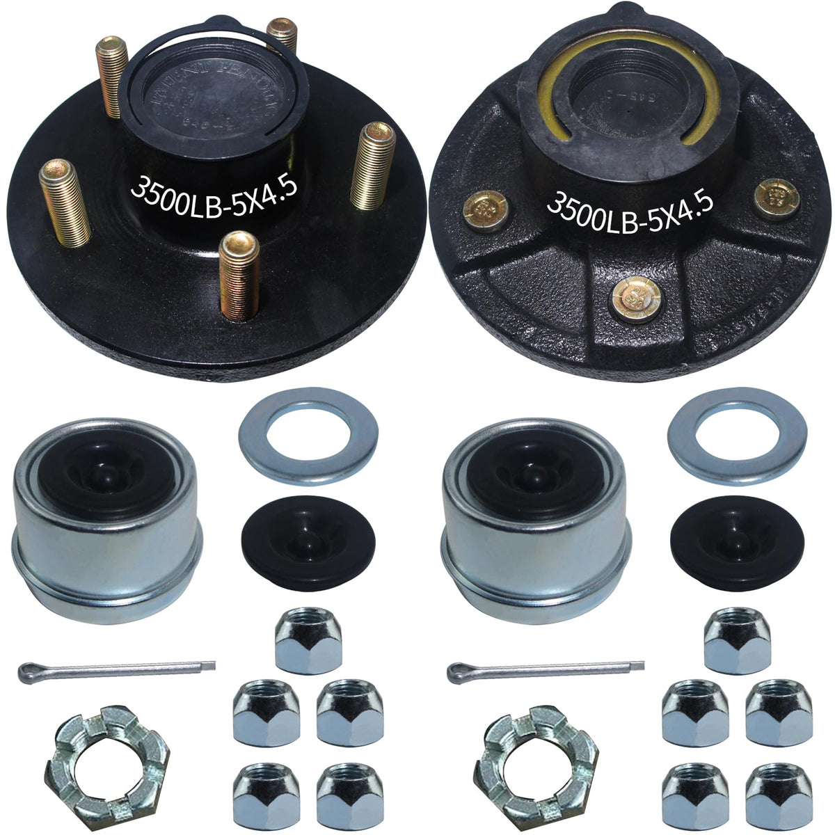 LUXTRKSTO front hub assembly showing bolt pattern and easy fit benefit