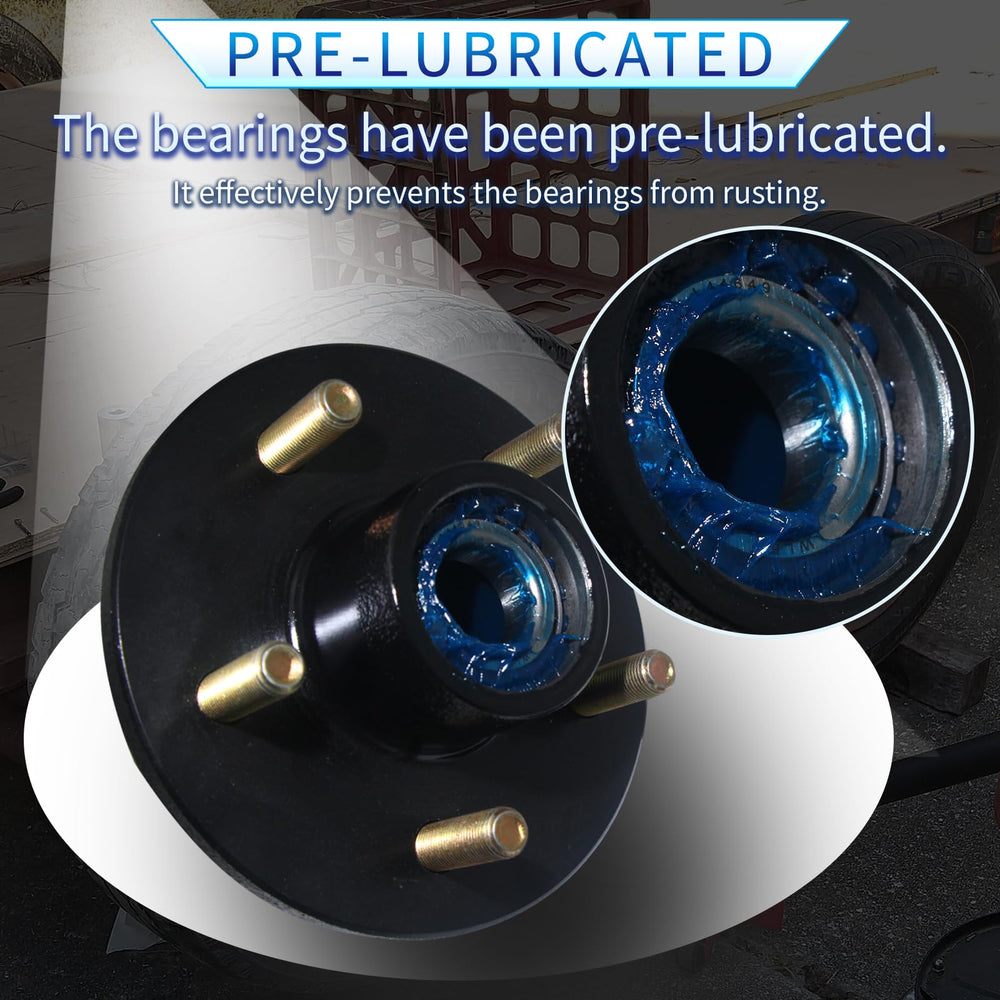 LUXTRKSTO hub installed on trailer axle demonstrating ready-to-use reliability