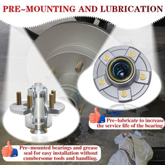 LUXTRKSTO idler hub installed on trailer axle, illustrating straightforward fit and improved reliability