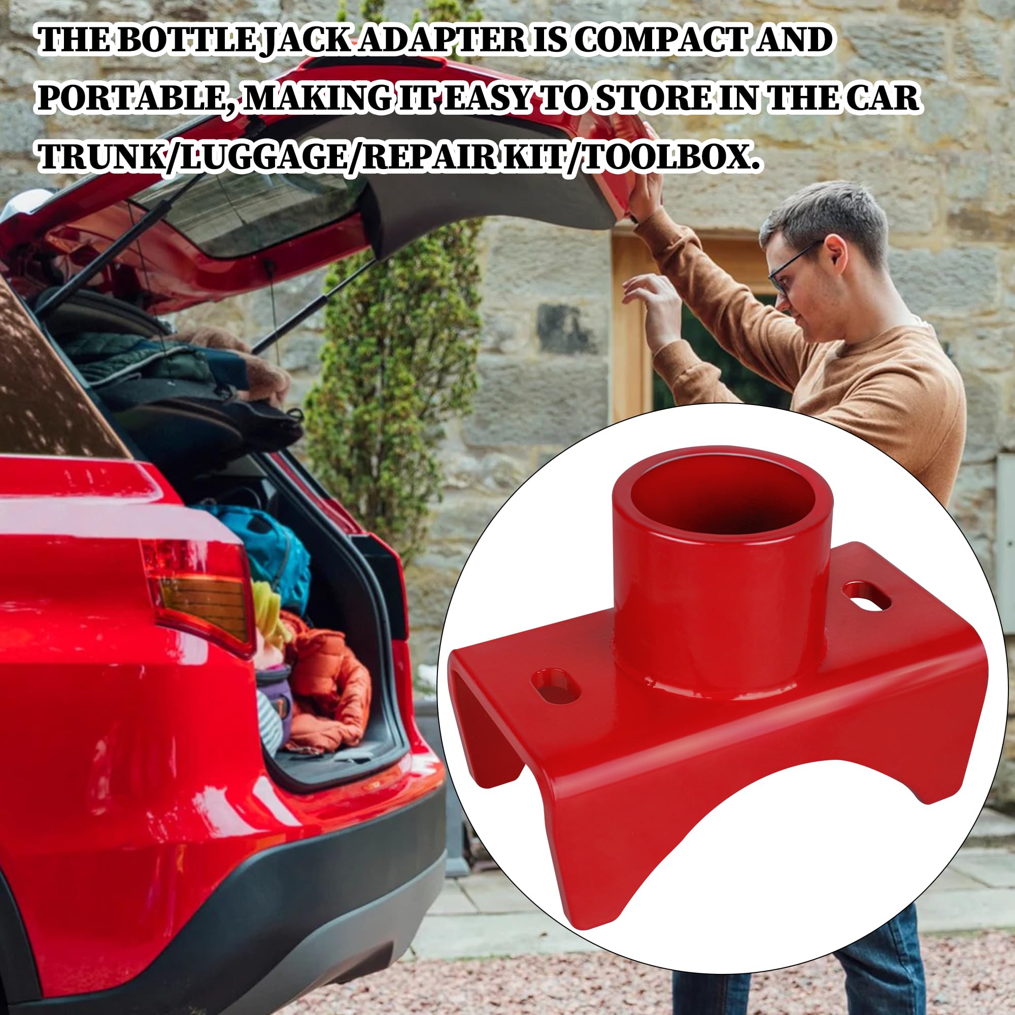LVACODV adapter in use during trailer tire change showing practical utility