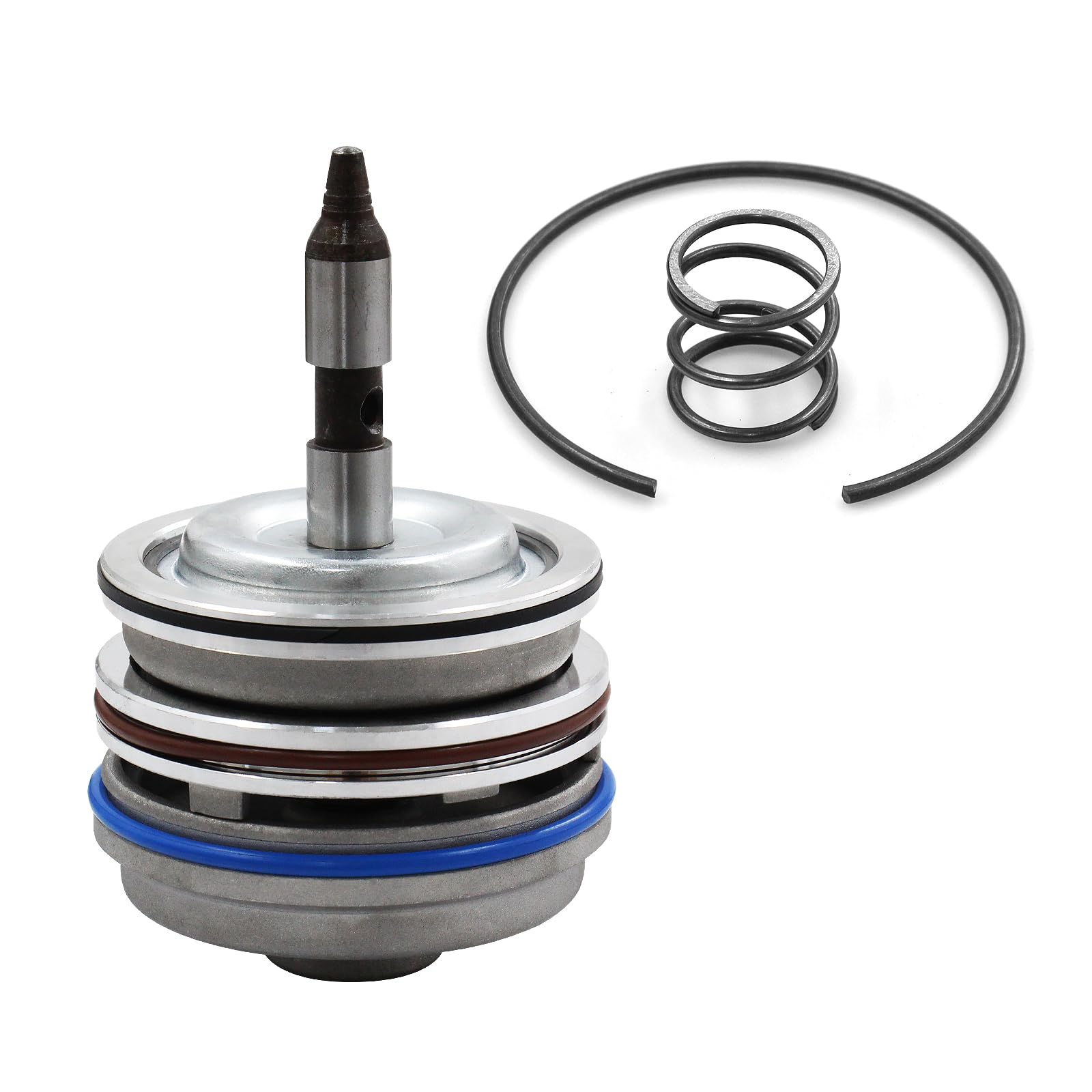 LVOUP packaged servo piston kit in workshop setting showing ready-to-install convenience