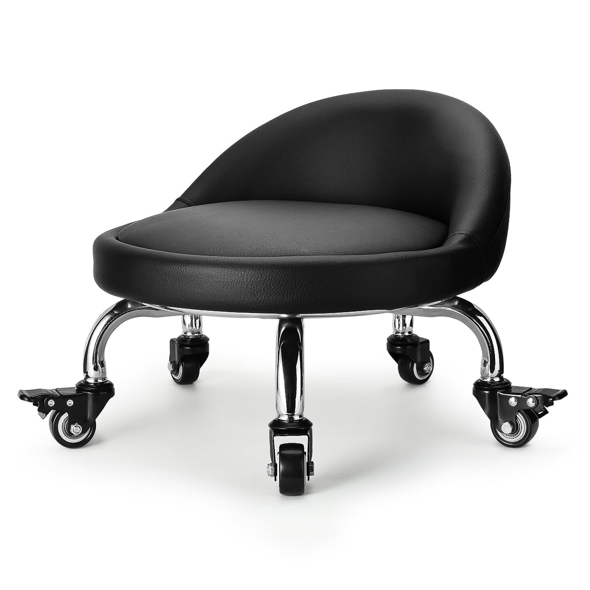 LWADALN front view of rolling stool showing compact seat and mobility benefits
