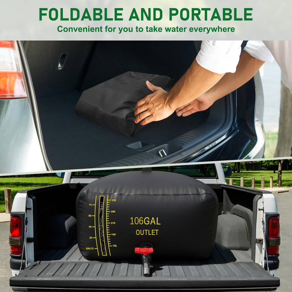 LXVOOEE folded bladder in car trunk for space-saving transport benefit