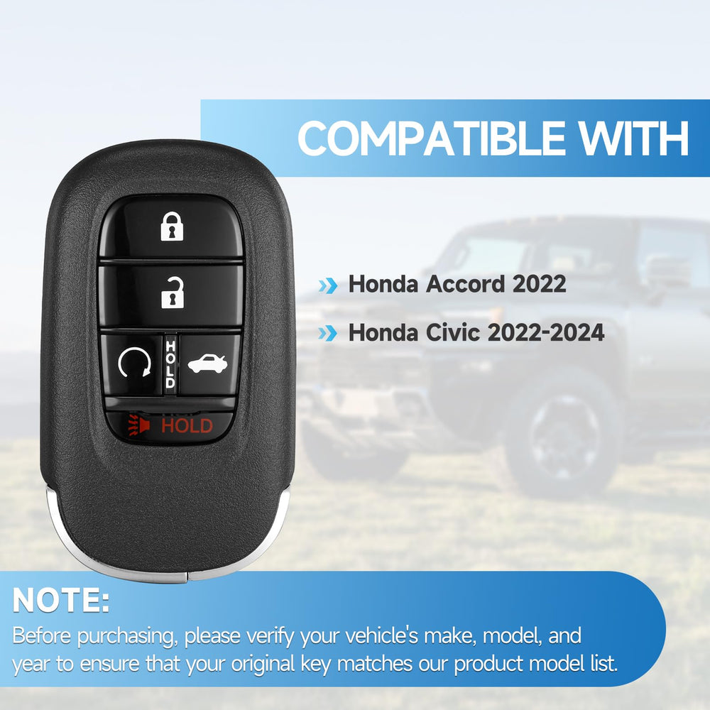 LYFUCESS rear of remote showing part number label and compatibility info