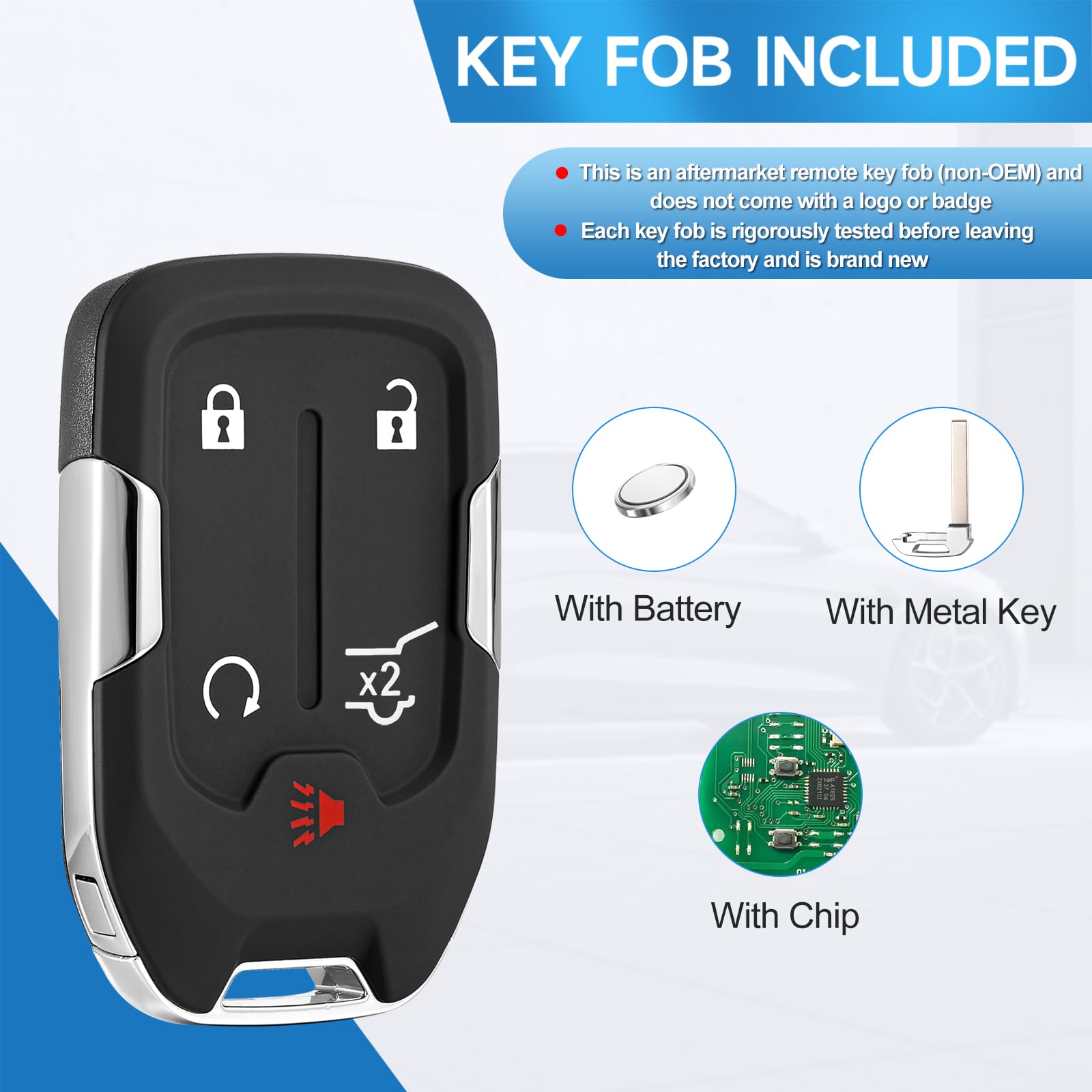 LYFUCESS key fob near a GMC door showing restored remote entry convenience