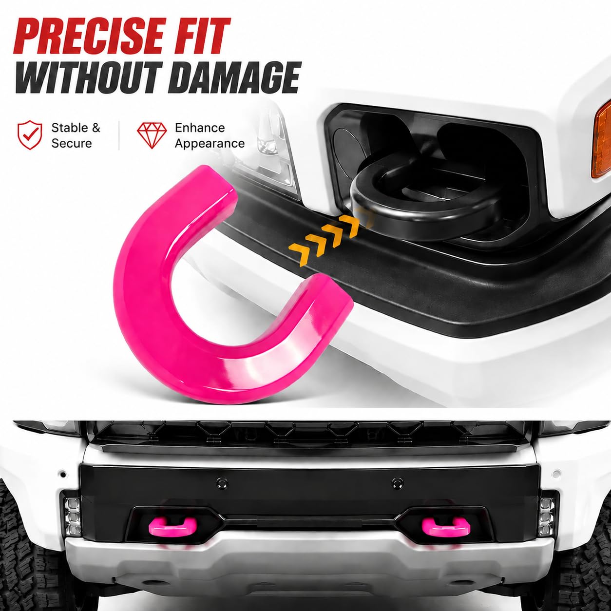 LYHCETVEX before and after bumper comparison hiding exposed tow hook for cleaner look
