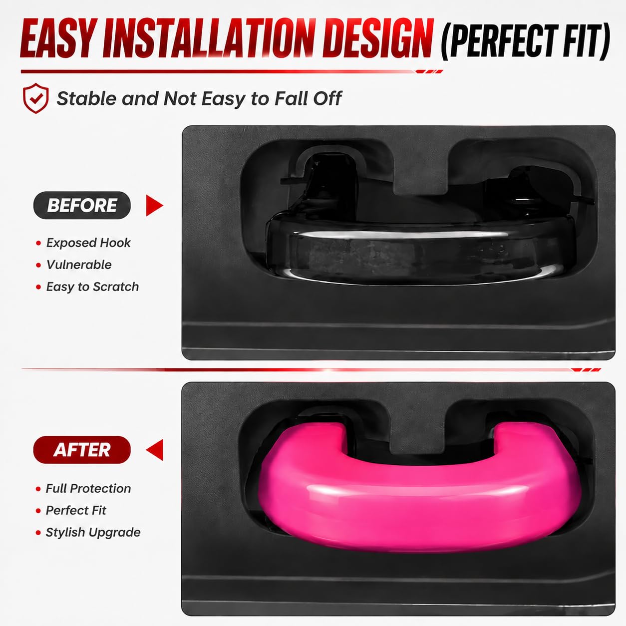 LYHCETVEX installed side angle on bumper demonstrating flush fit and rattle-free hold