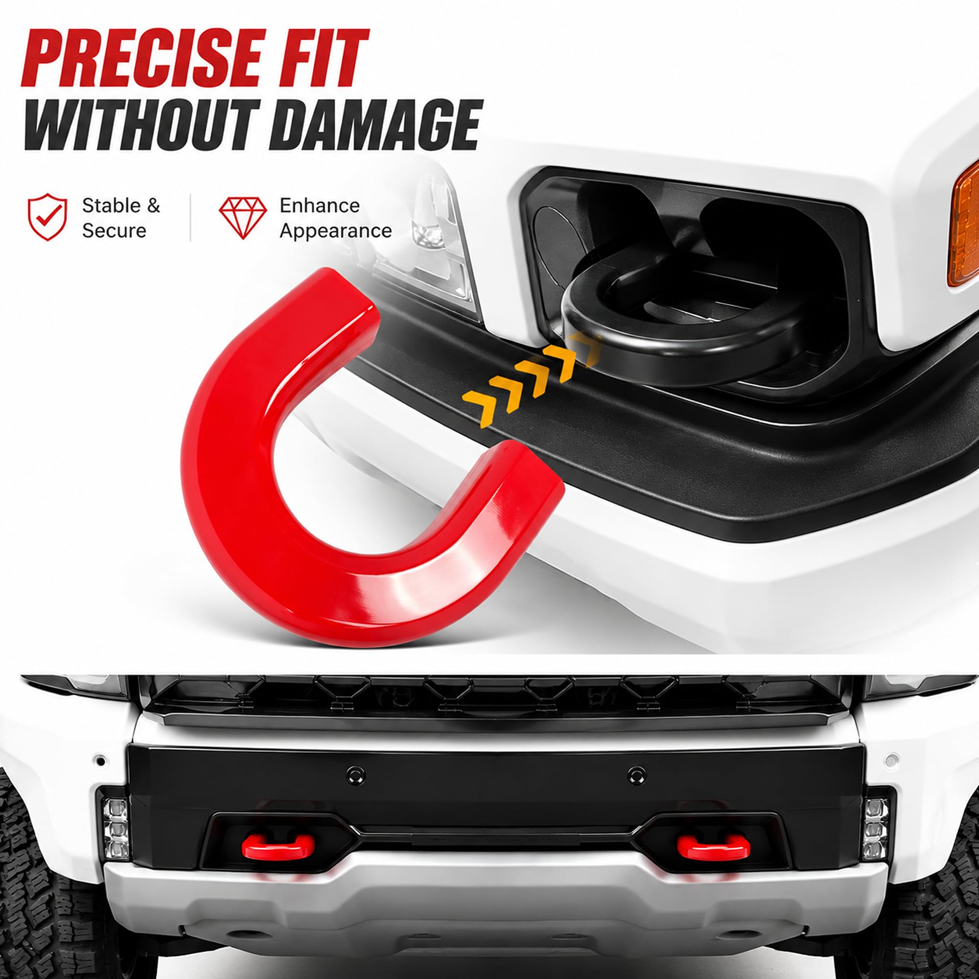 LYHCETVEX cover repels mud and gravel, protects tow hook from debris