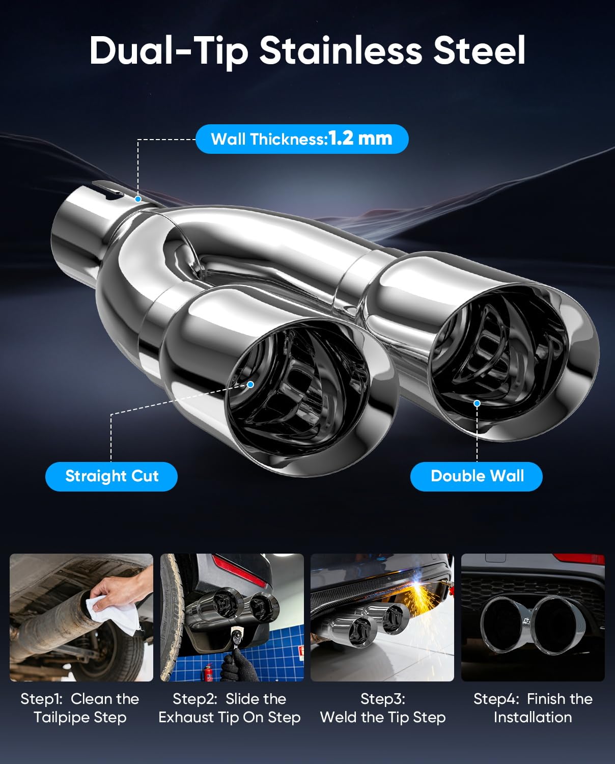 LYLCDDP packaging with clamp showing included parts and easy-install benefit