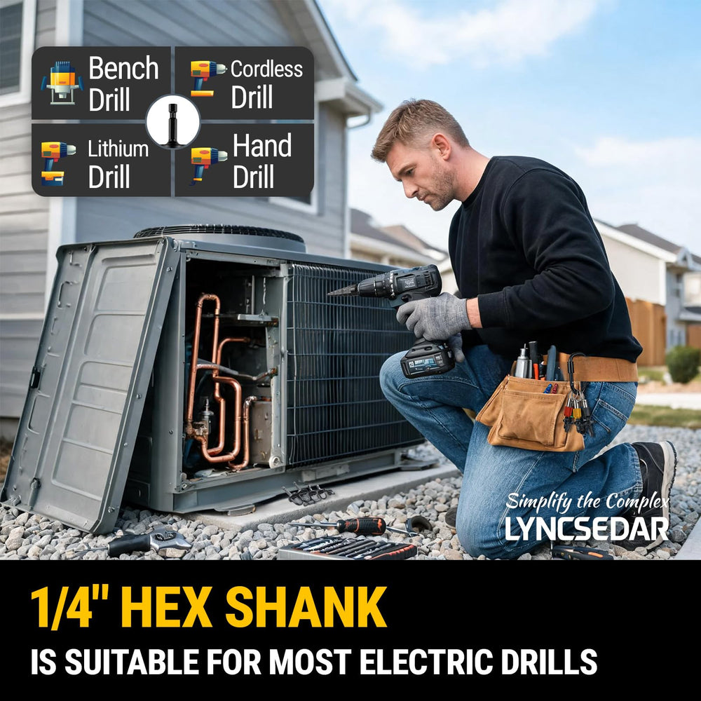 LYNCSEDAR technician using the kit on HVAC lines illustrating practical jobsite utility
