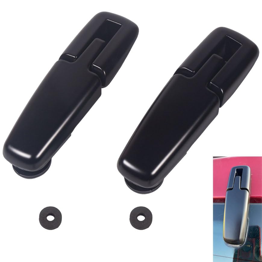 LYNSHINE front view of both rear window hinges showing fit and finish, ensures correct replacement