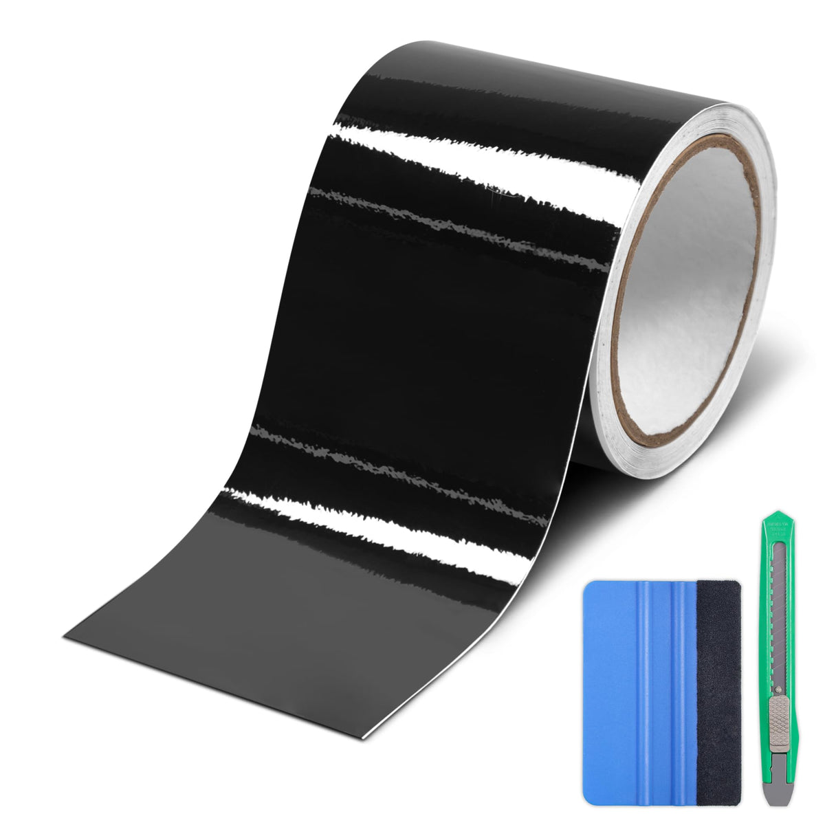 Lypumso gloss black roll front view showing glossy finish and length benefit