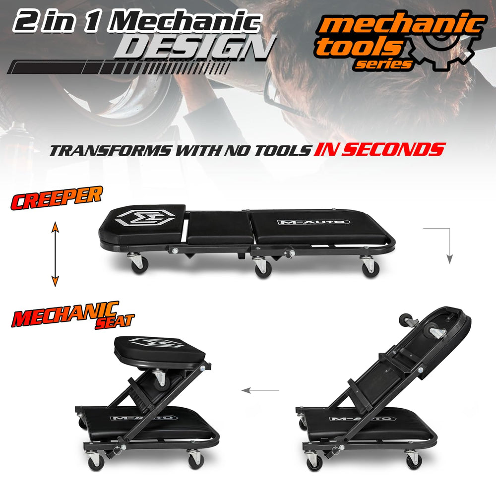 M-AUTO closeup padding and stitching showing durable cushioning for comfort