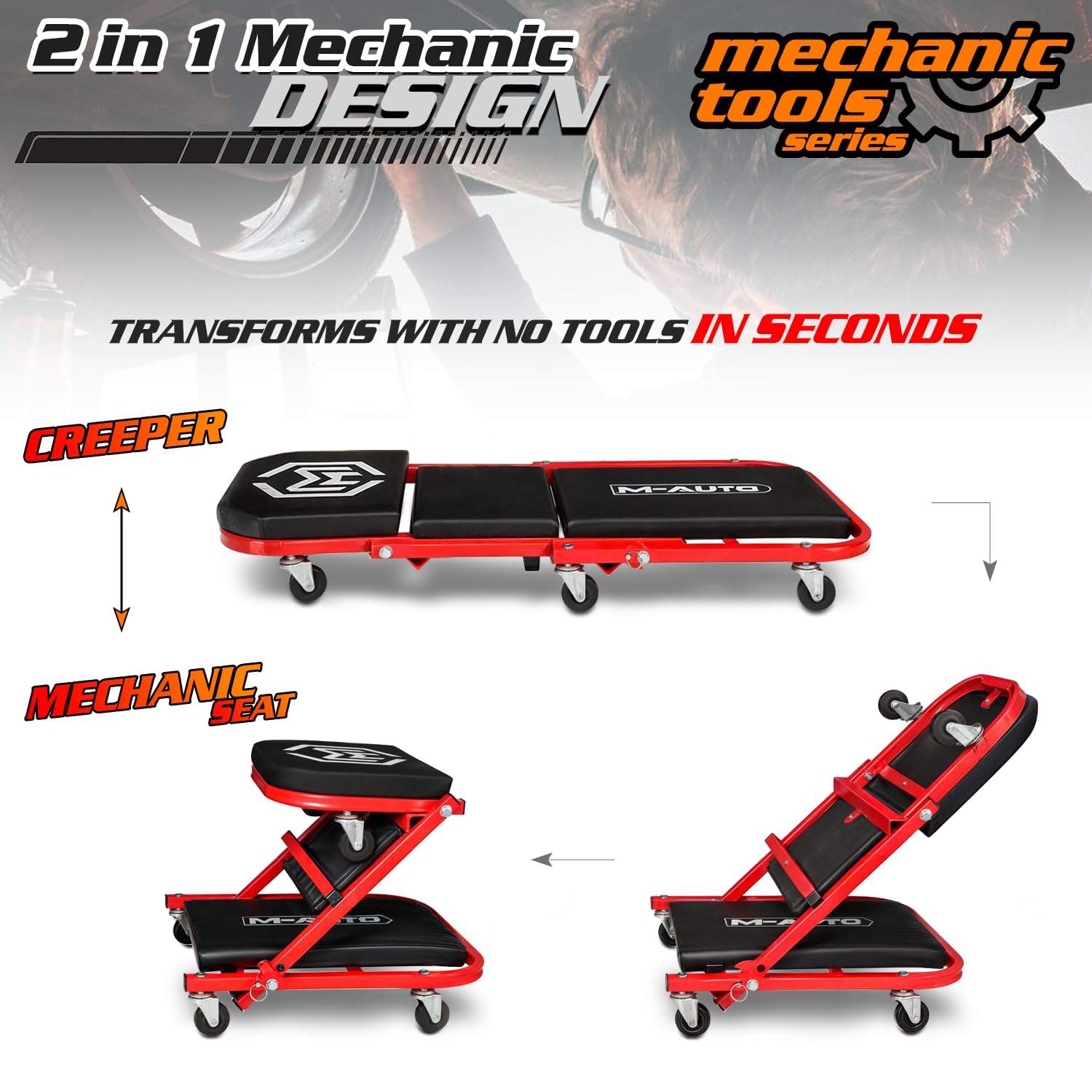 M-AUTO close-up of thick padding for comfort during long jobs
