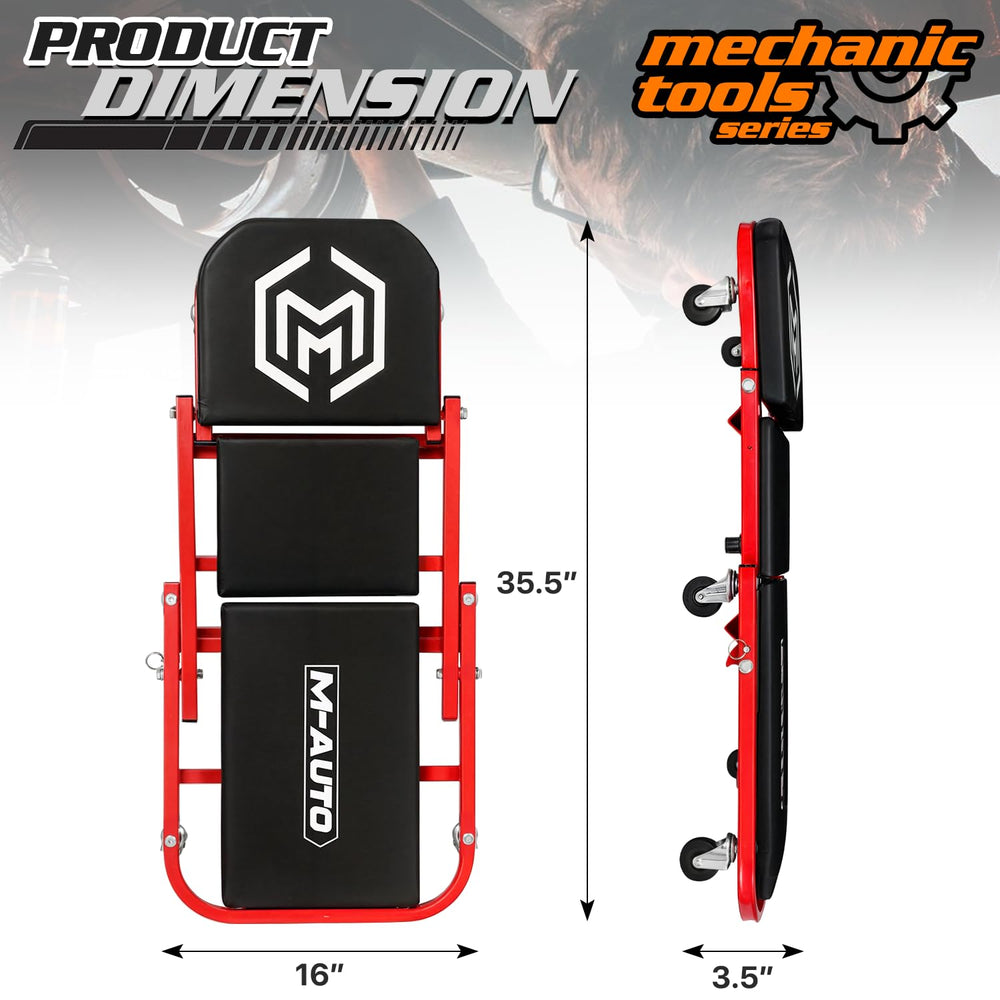 M-AUTO close-up of thick padded cushion providing comfort during long jobs
