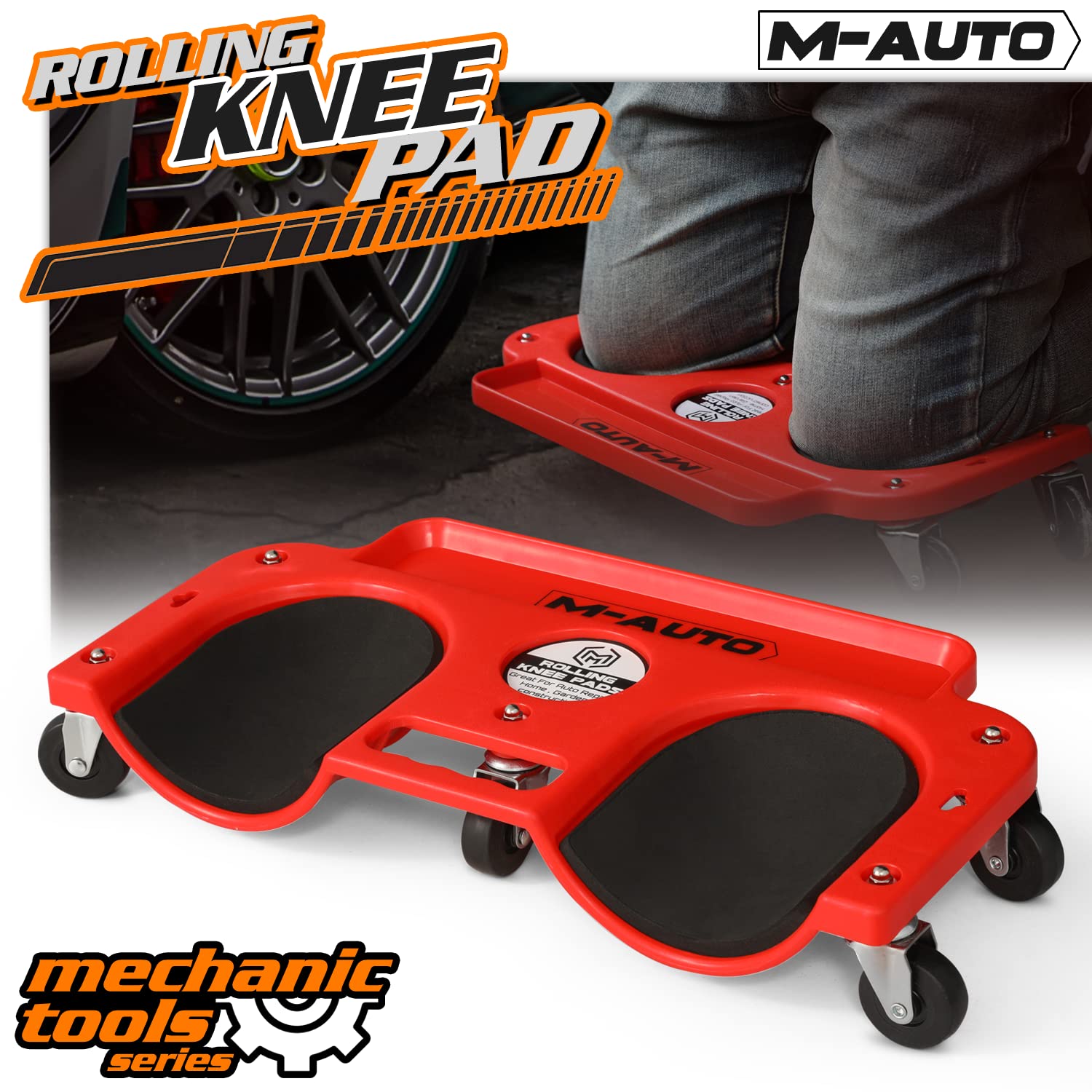 M-AUTO lifestyle photo in garage illustrating efficient workflow and tool access