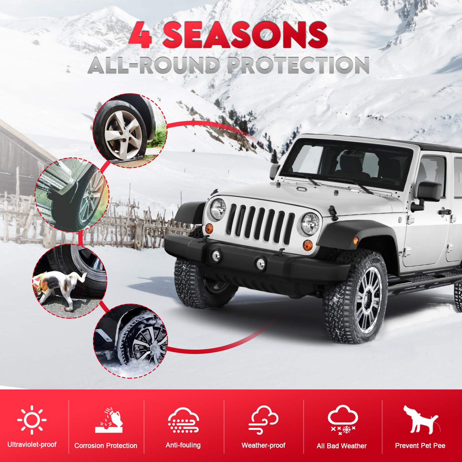 M COMNOVA OUTDOORS waterproof surface with droplets showing rain and snow resistance