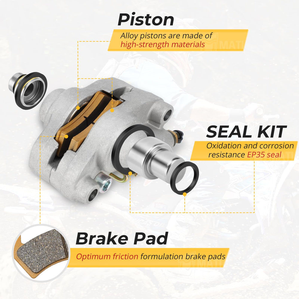M MATI brake pads and banjo fittings packaged for quick installation