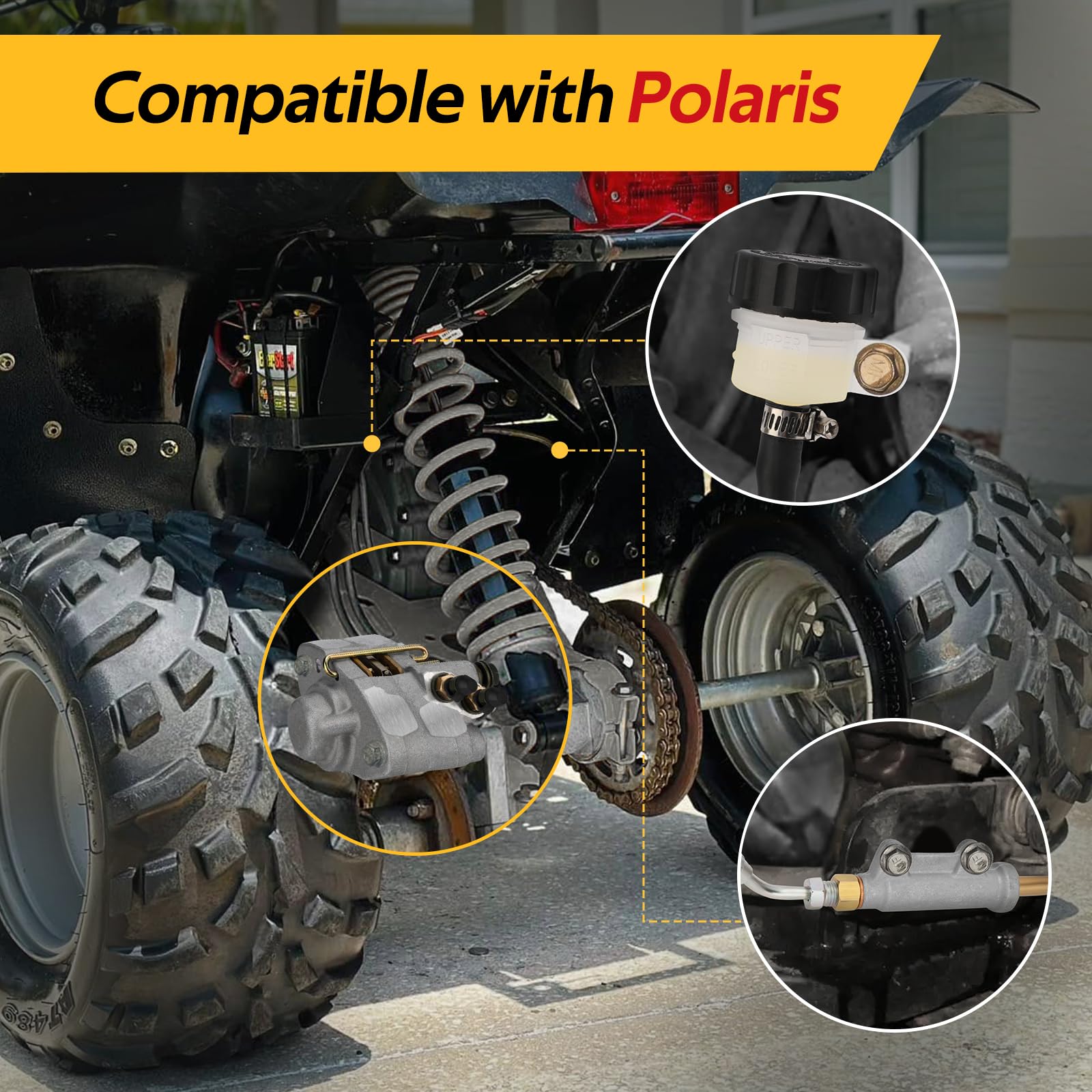 M MATI installed on Polaris rear hub demonstrating direct-fit replacement