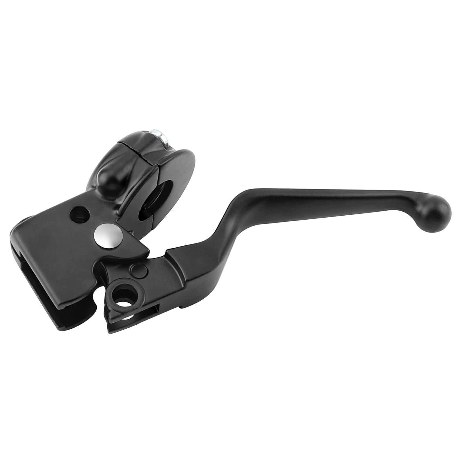M MATI lever installed on Harley handlebar illustrating direct-fit ease