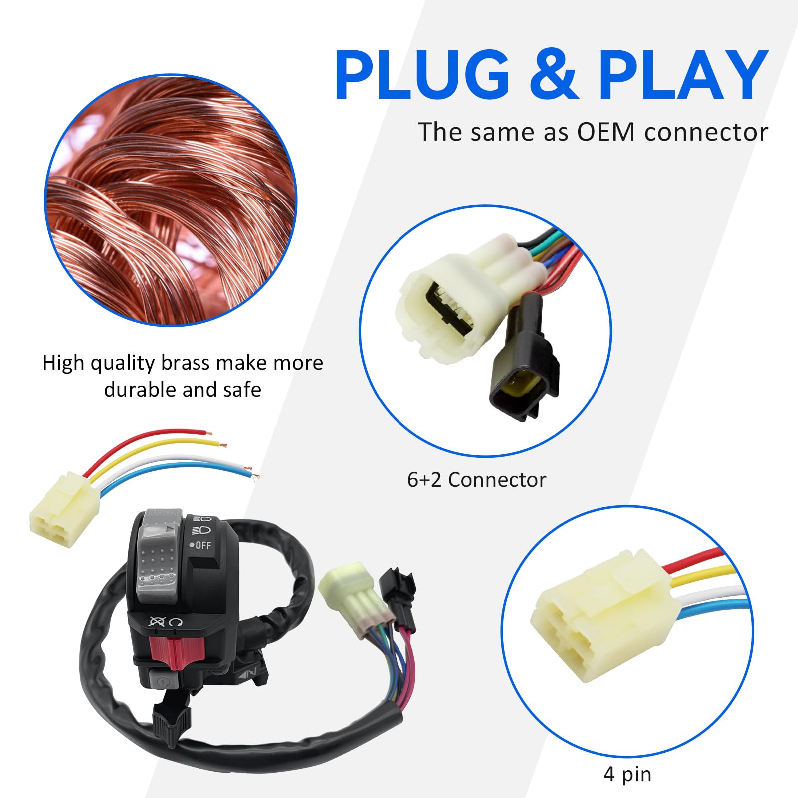 M MATI starter solenoid detail highlighting copper contacts and corrosion resistance benefit