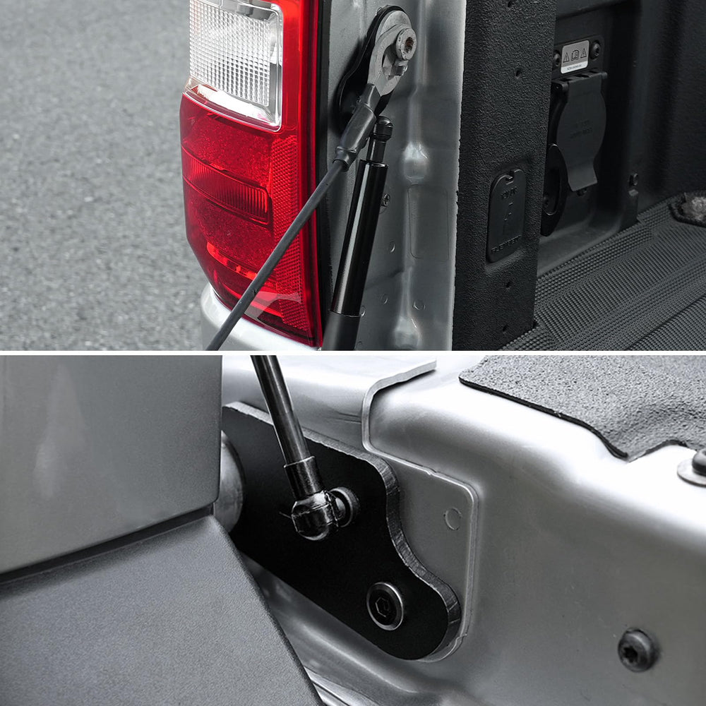 Mabett in pickup lifestyle scene with tailgate open providing safe, controlled descent