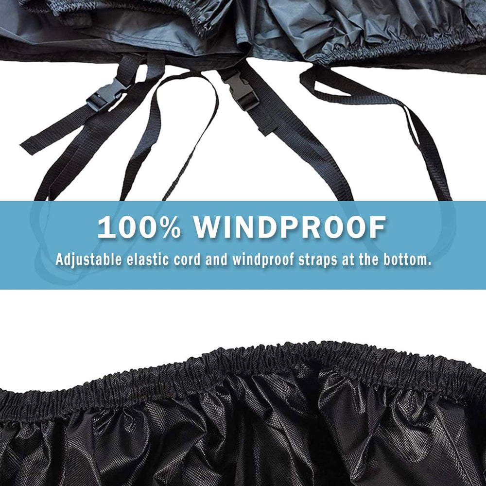 Macosy adjustable windproof straps securing cover against strong gusts
