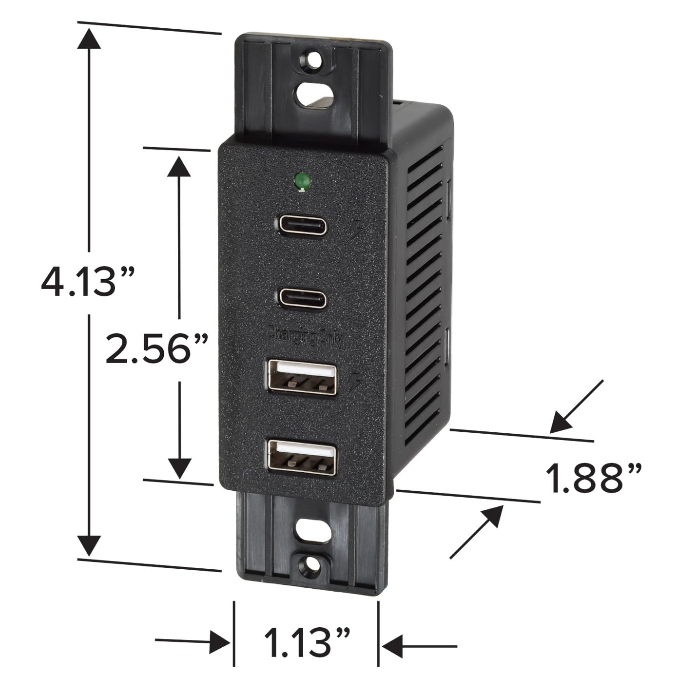Magnadyne installed inside an RV cabin showing tidy, space-saving charging solution
