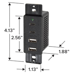 Magnadyne installed inside an RV cabin showing tidy, space-saving charging solution