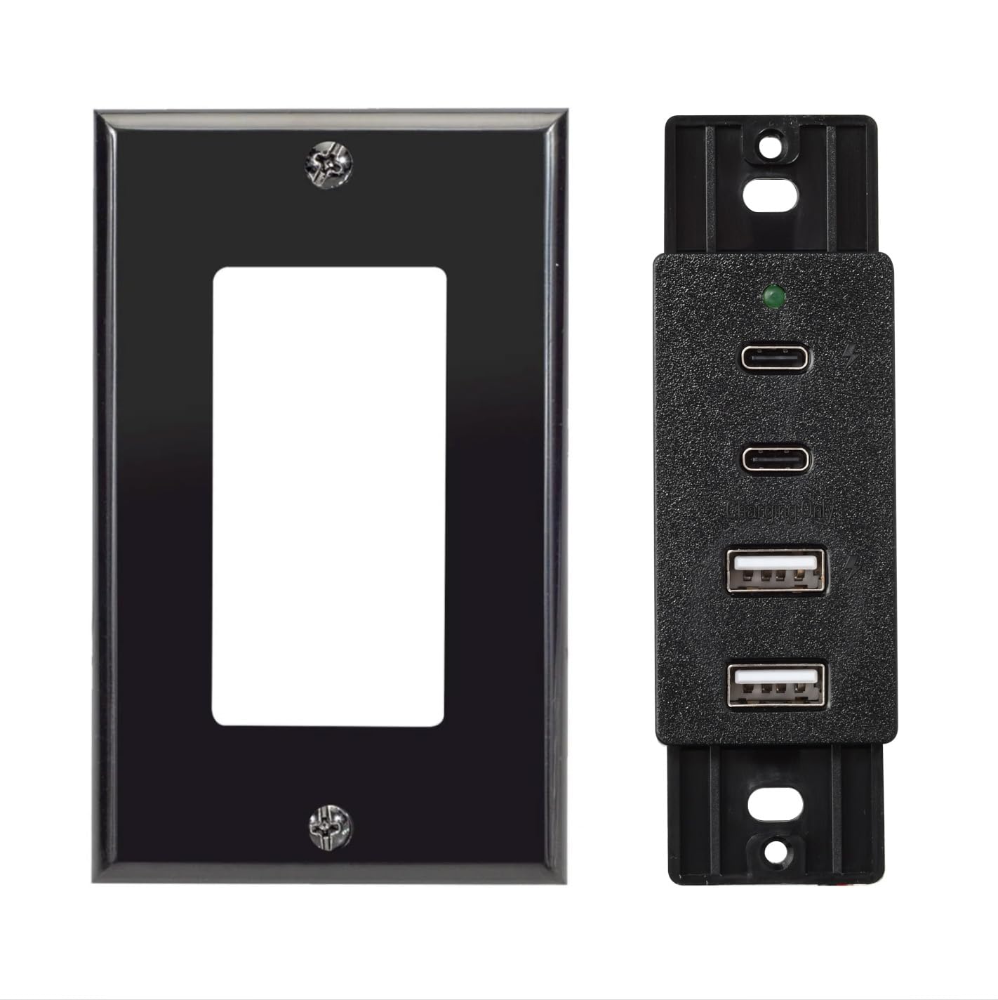 Magnadyne close-up of USB-C and USB-A ports highlighting versatile charging options