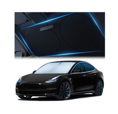 Magnelex sun shade front view showing full windshield coverage and neat fit