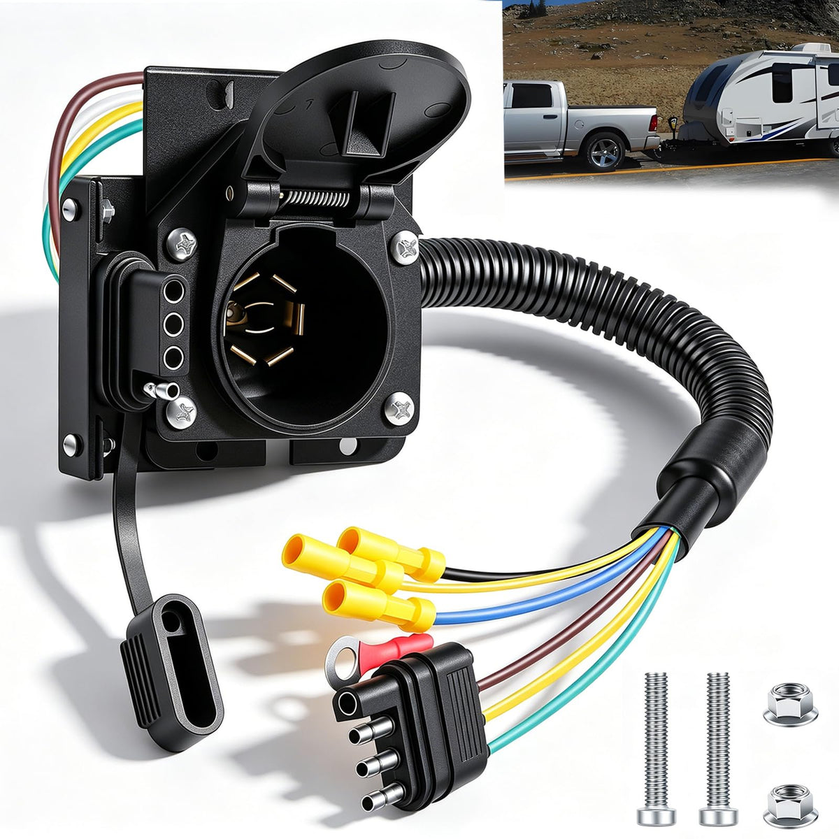 maierke front-facing plug and sockets showing dual outputs and easy connection benefit