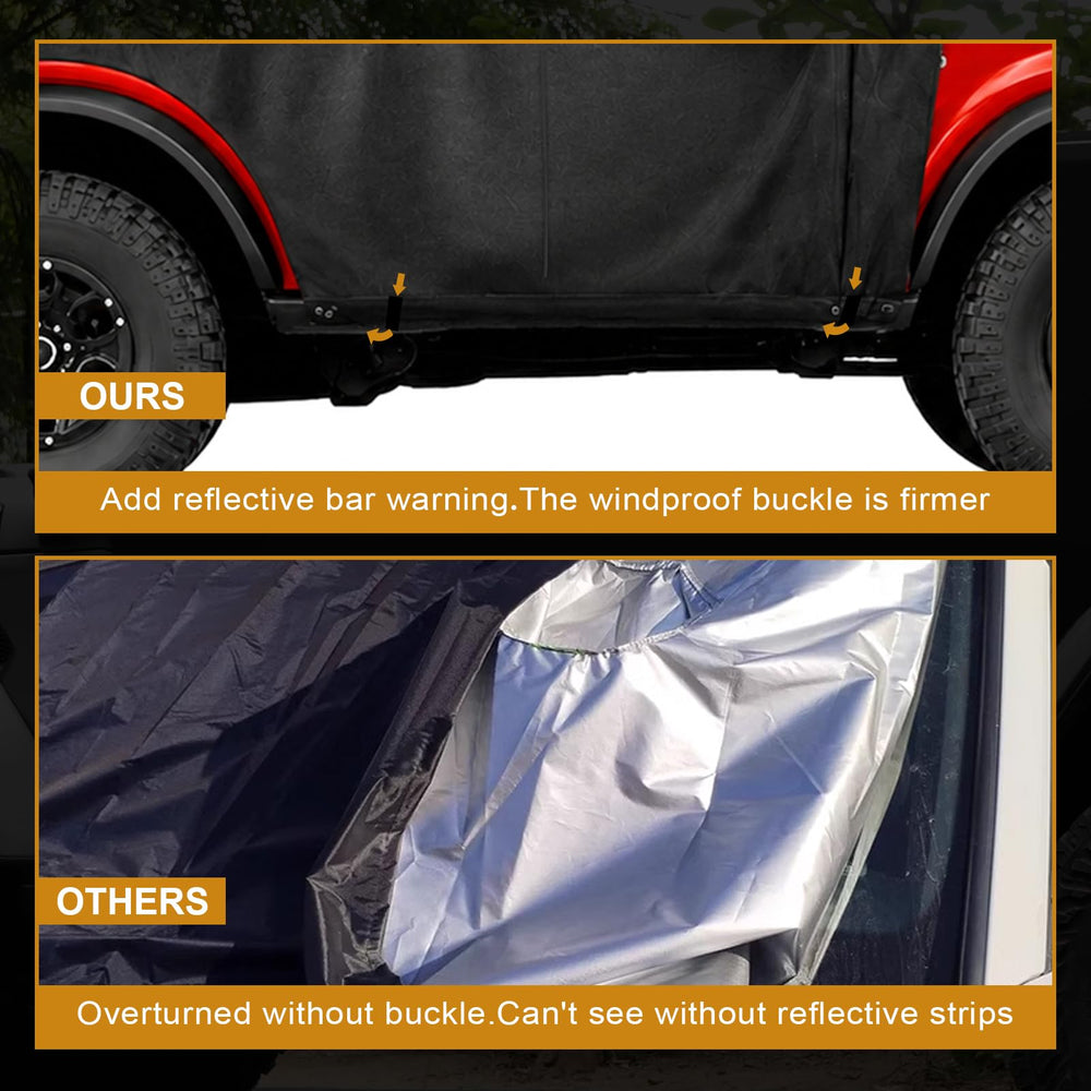 MAIKER OFF ROAD buckles and retractable straps detail for secure windproof fastening