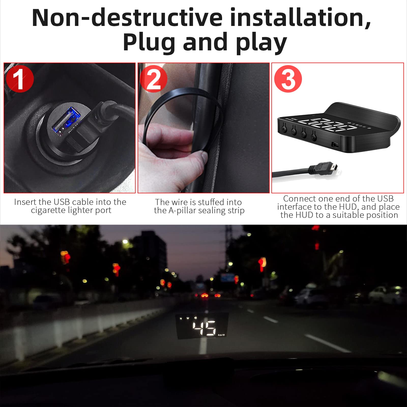 MAIMEIMI display in daylight driving showing adaptive brightness for clarity