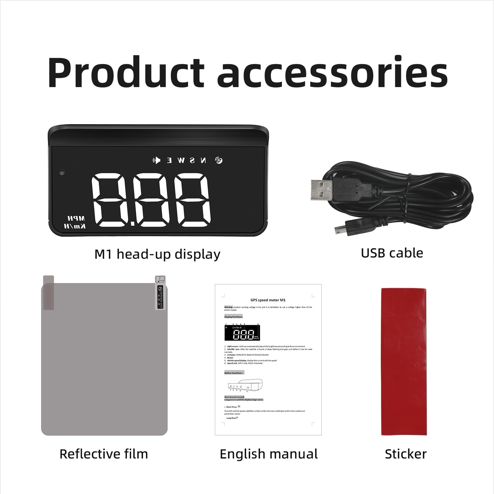 MAIMEIMI packaging and accessories laid out showing included cables and manual