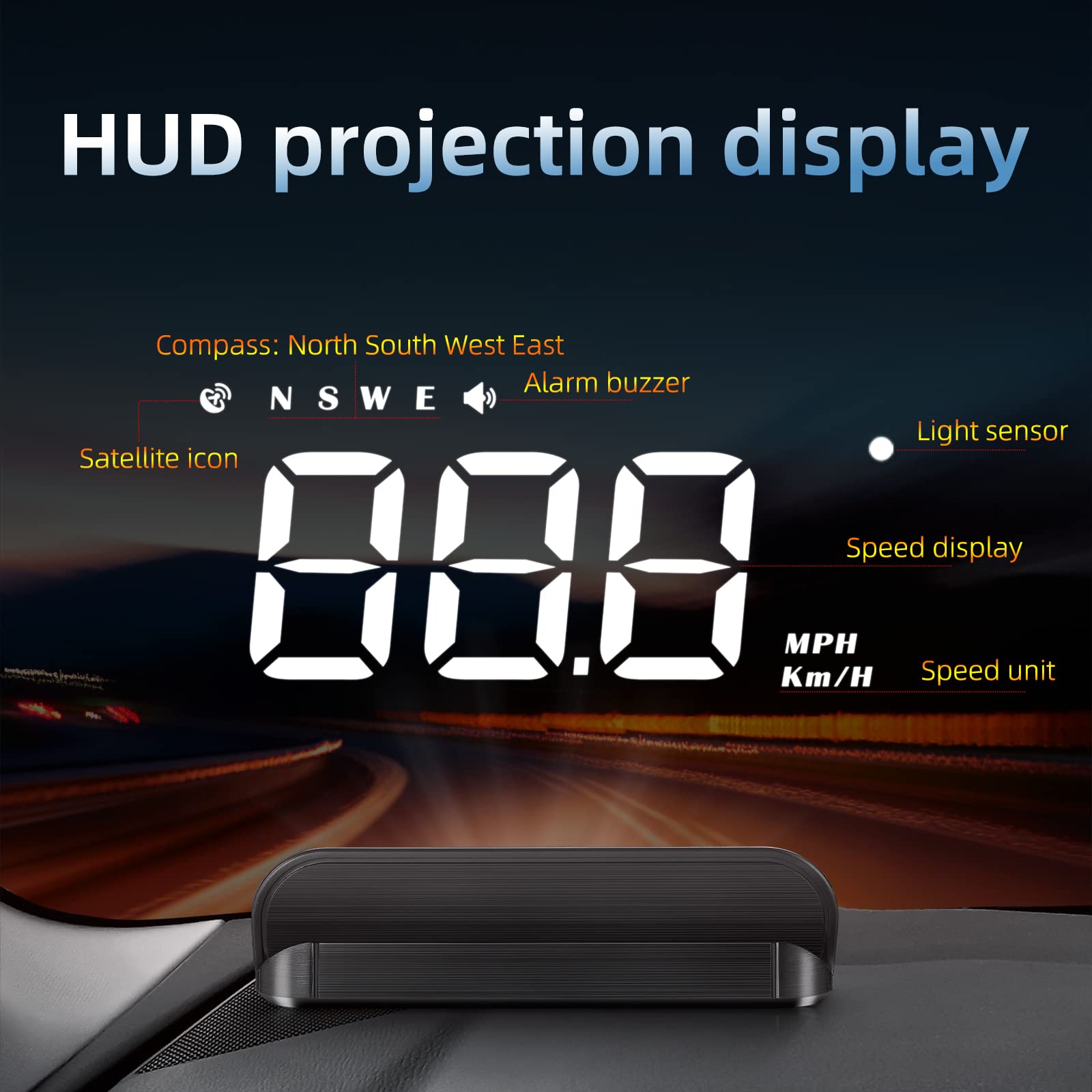 MAIMEIMI windshield projection close-up showing crisp numbers for safer glances