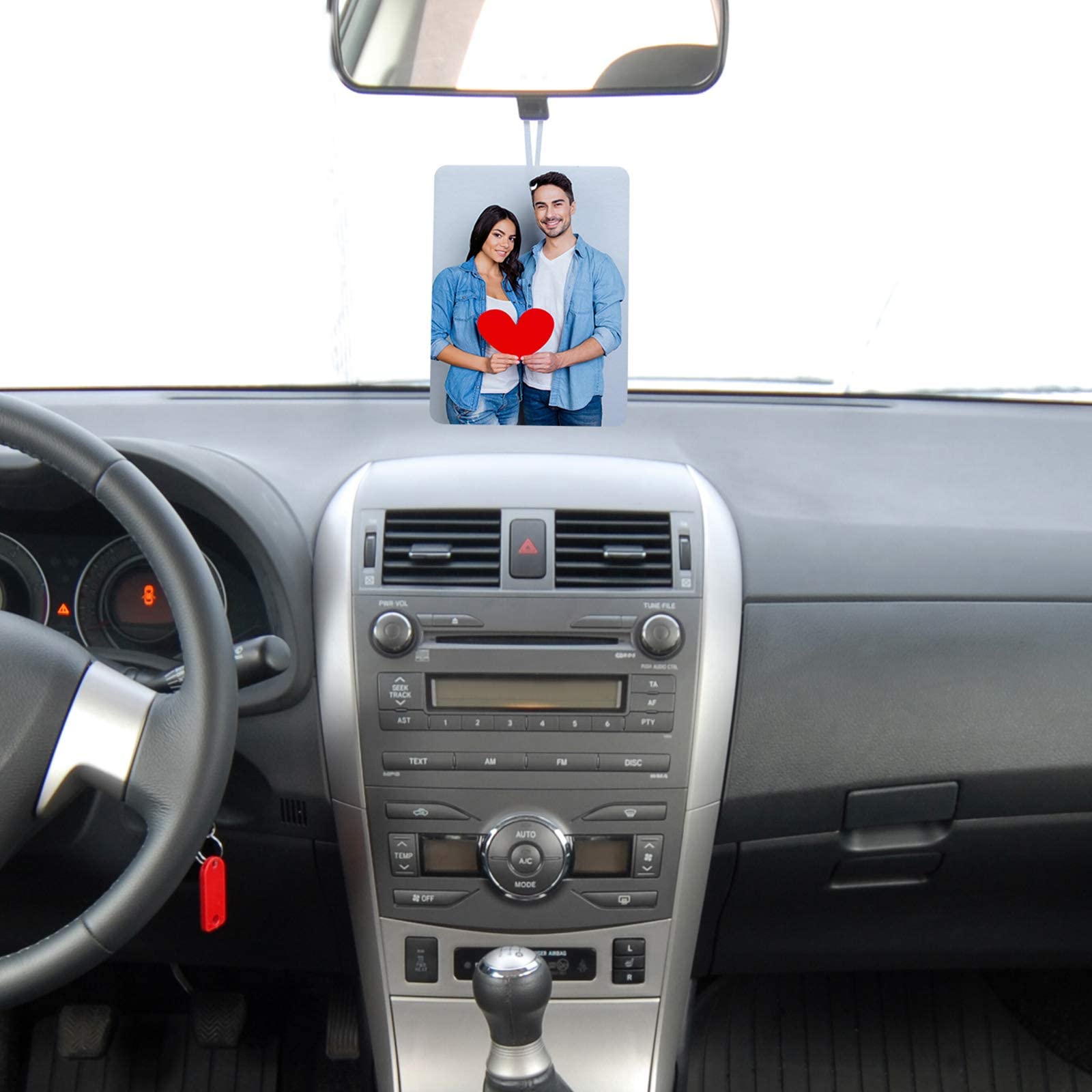 Maitys finished hanger in car illustrating scent diffusion and decorative benefit