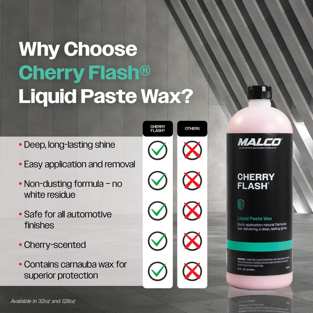 Malco-polished panel mirror-like gloss highlighting deep shine benefit