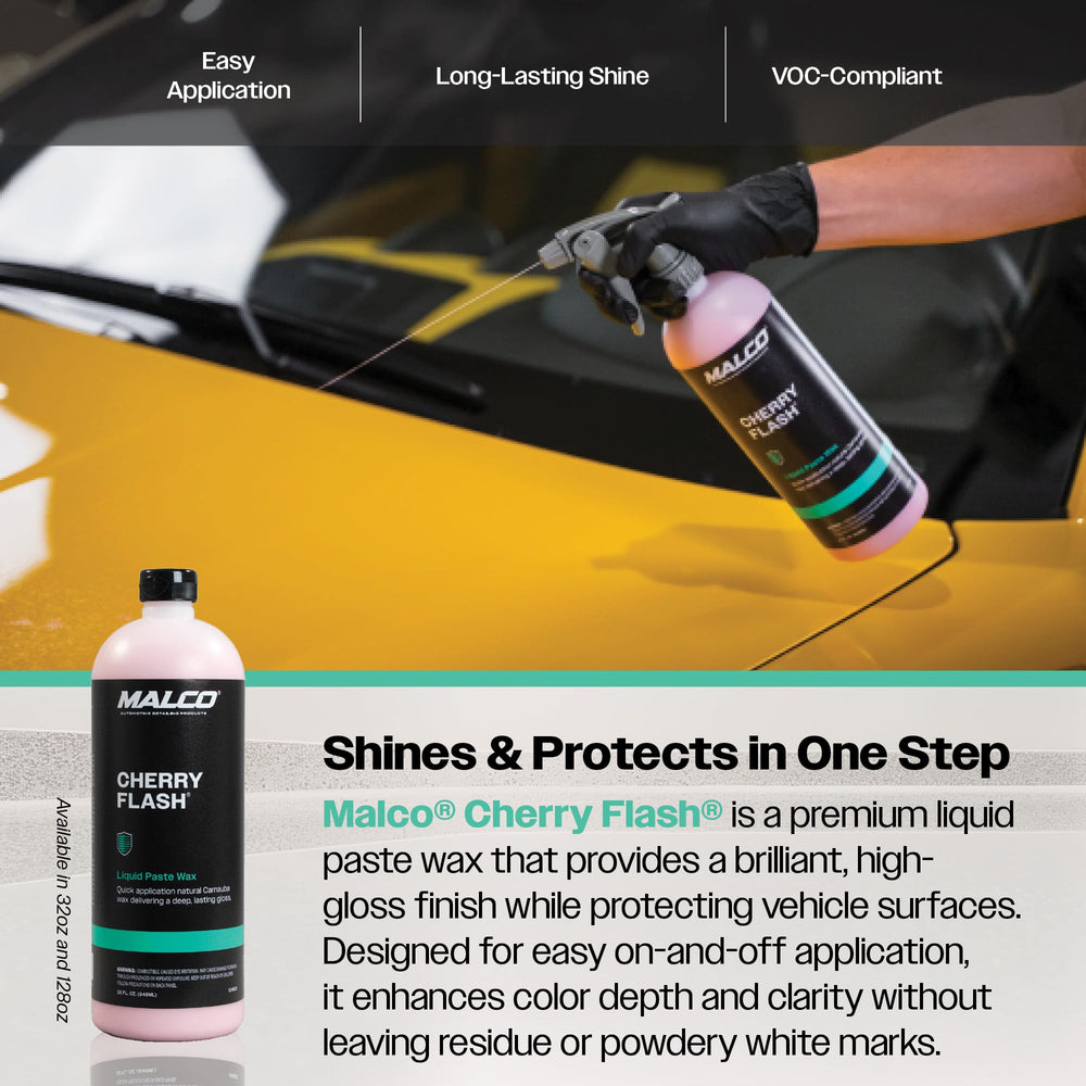 Malco applied near rubber trim showing no-stain trim-safe benefit