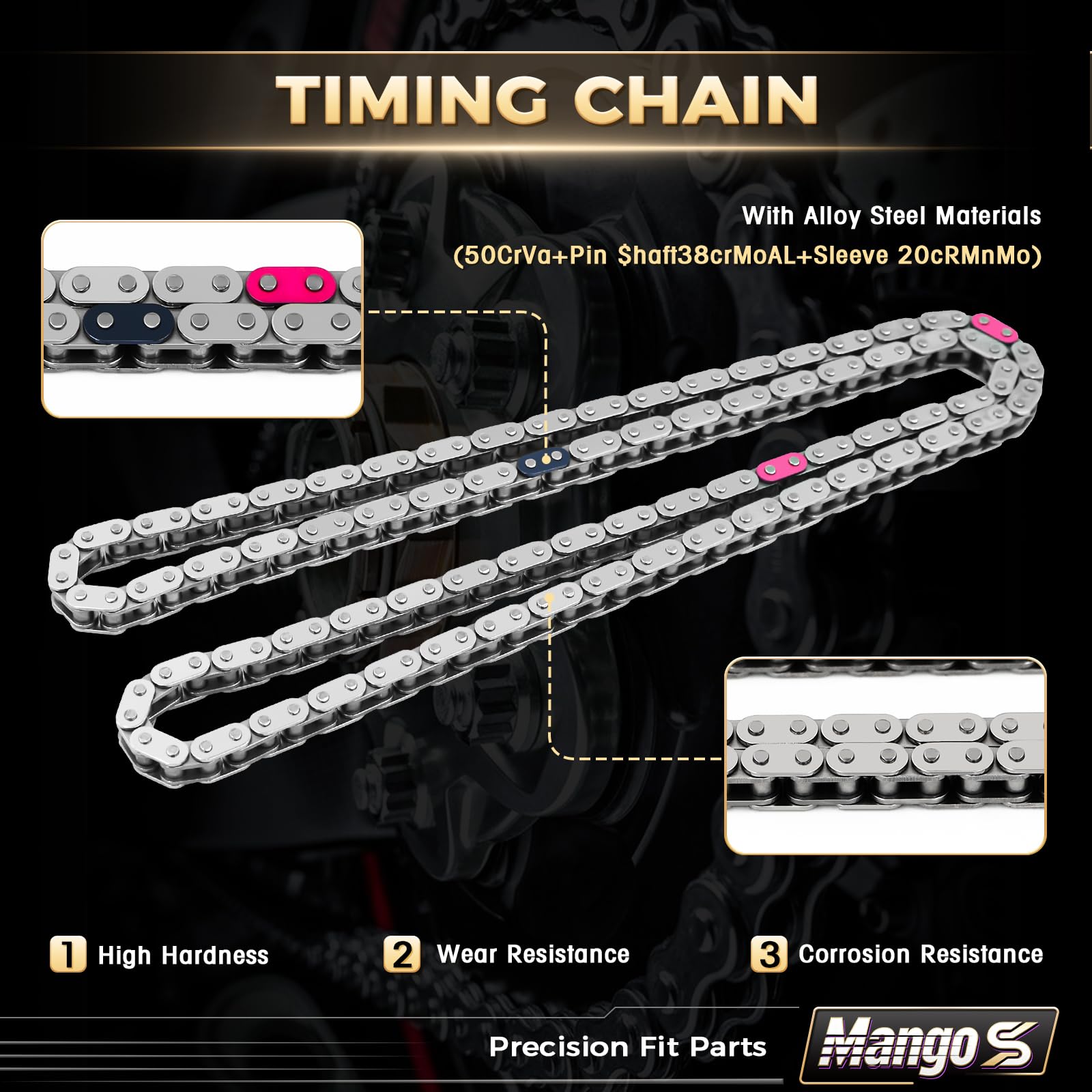 Mango S sprockets and fasteners displayed for precise replacement and easy install