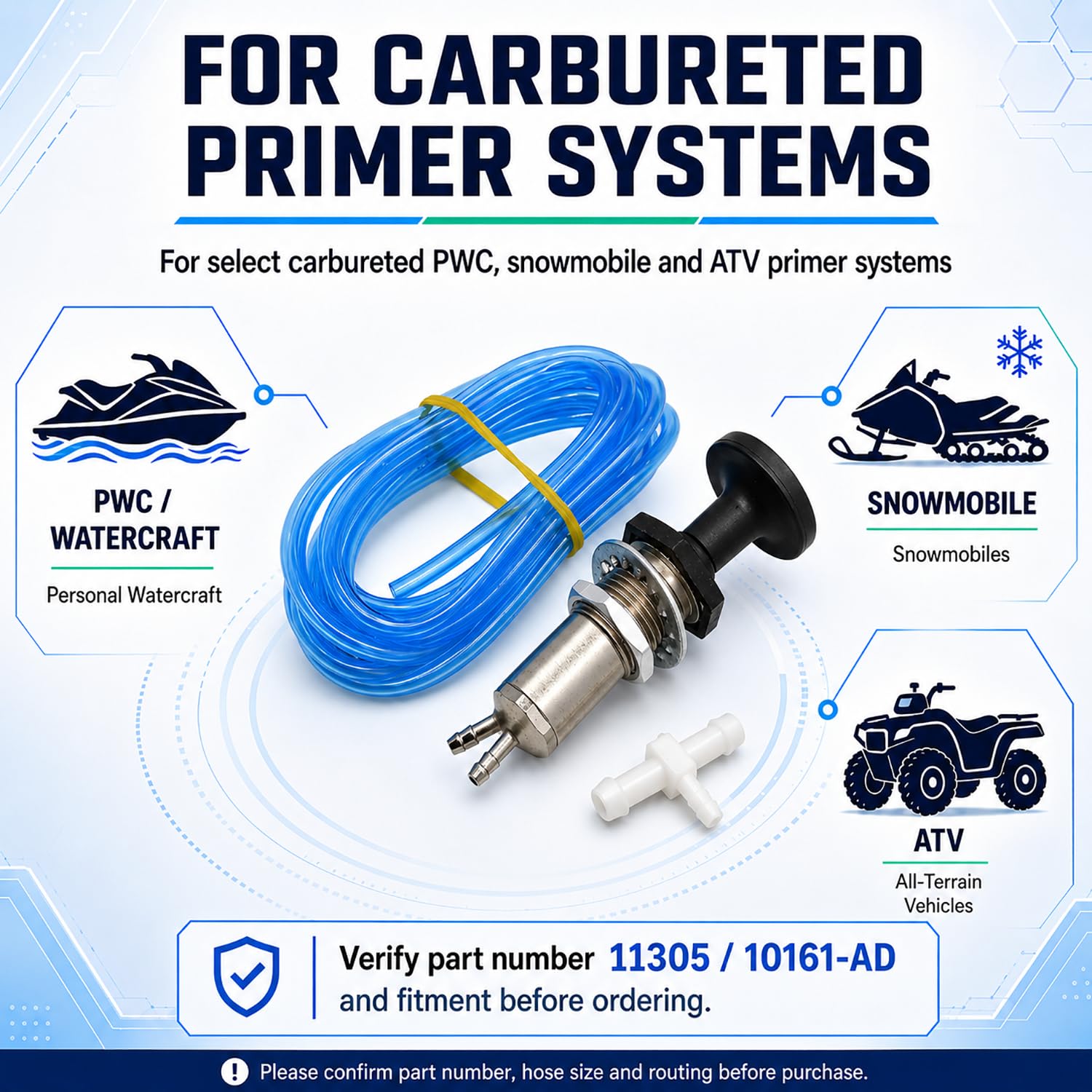 Manioiity primer installed on carburetor demonstrating correct placement and function