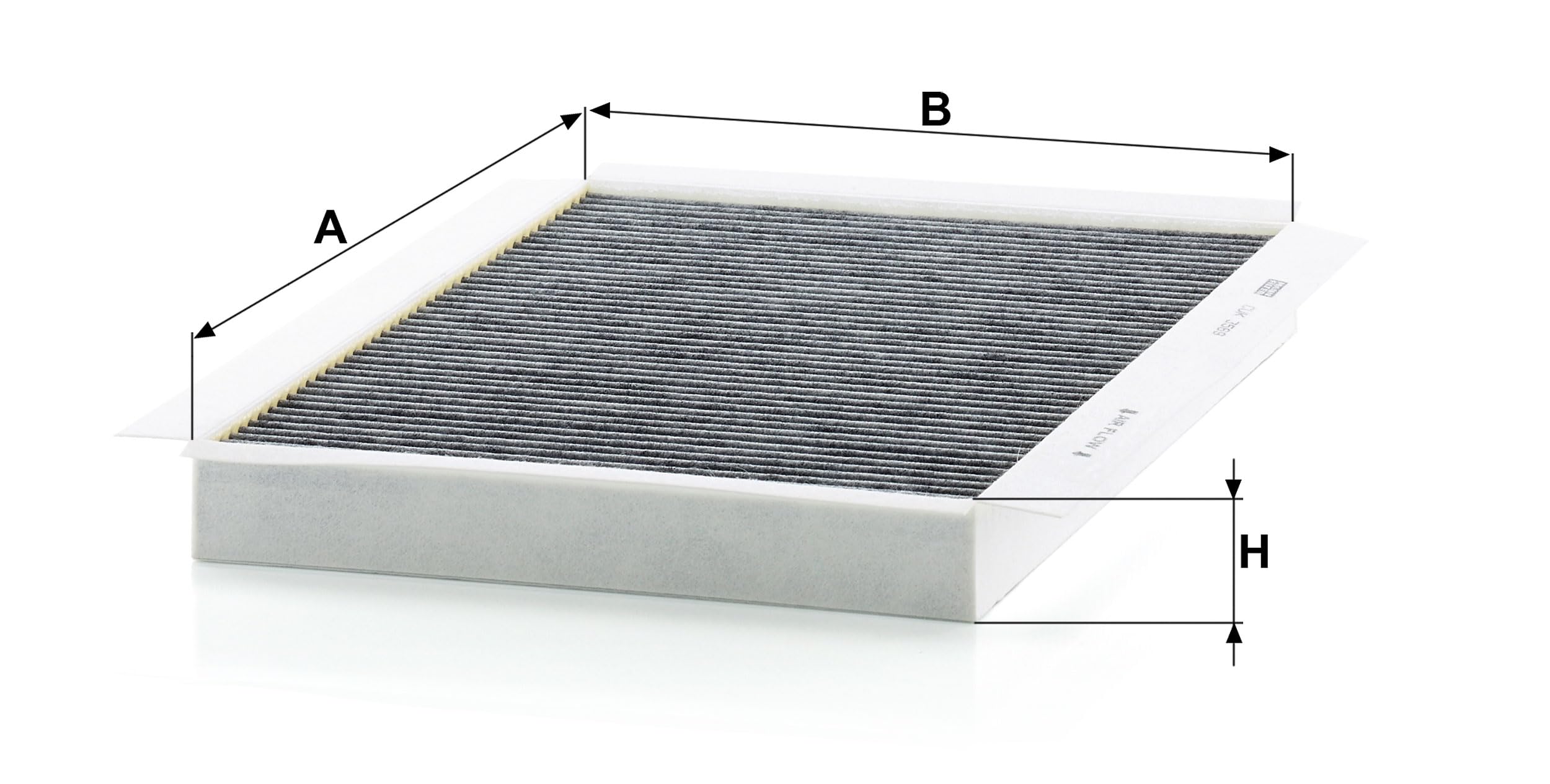 Mann Filter CUK 3569 side profile highlighting seal edge for reliable cabin air protection