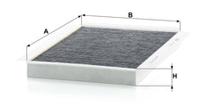 Mann Filter CUK 3569 side profile highlighting seal edge for reliable cabin air protection