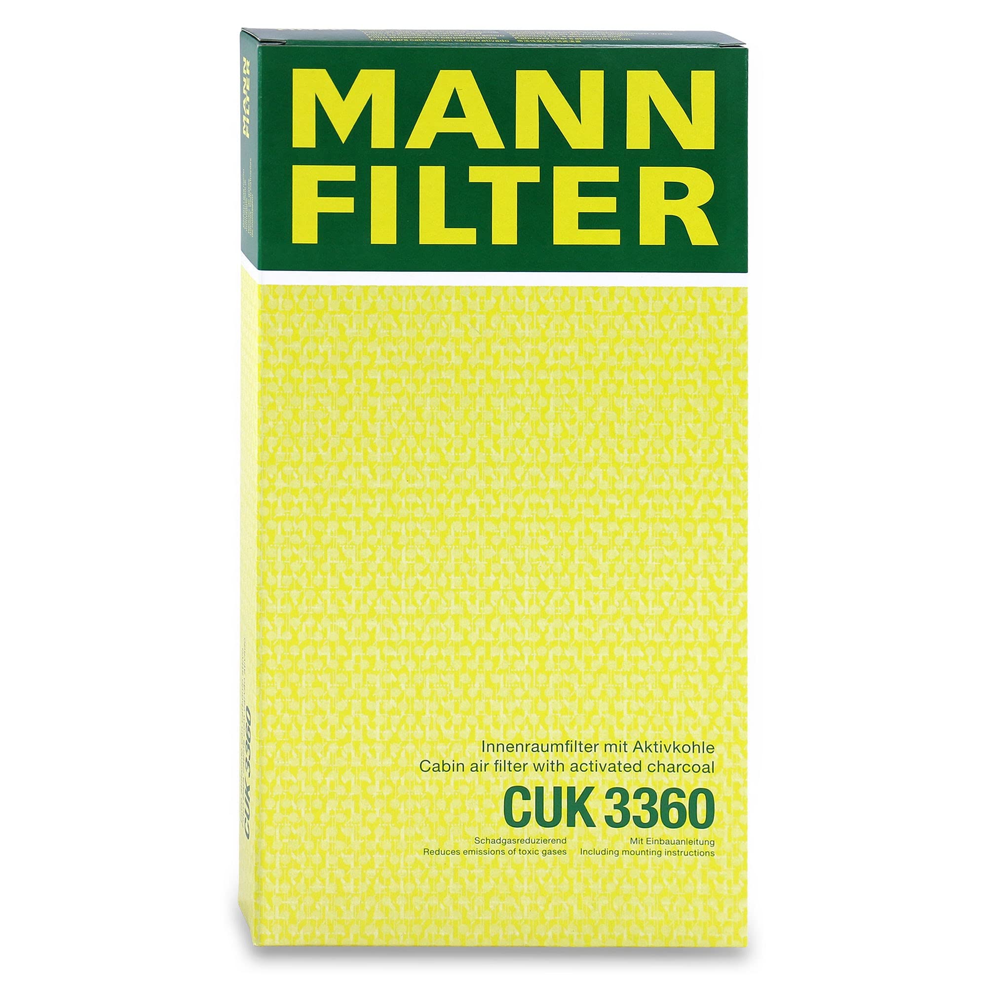 Mann-Filter CUK 3360 fiber texture closeup highlighting filtration media
