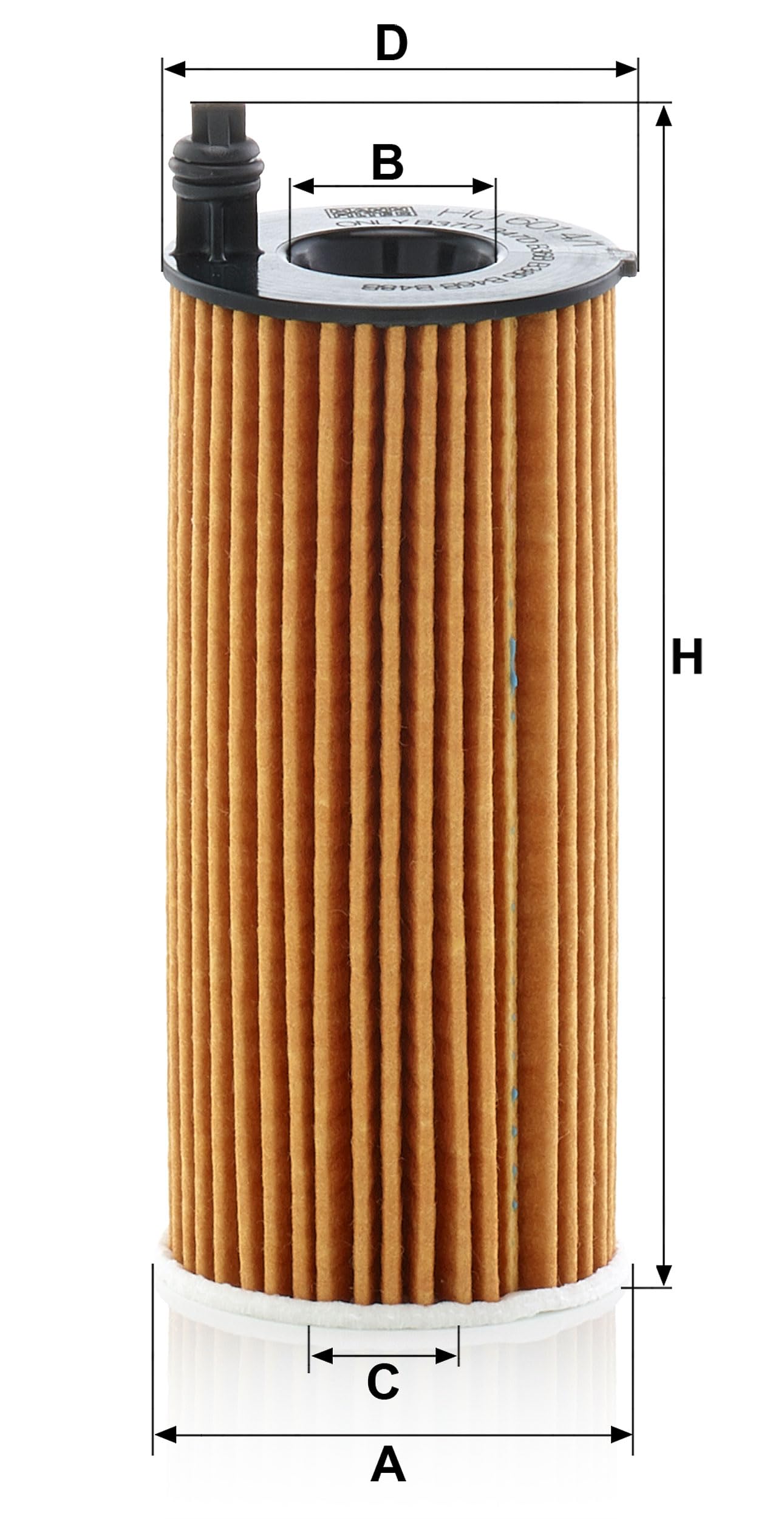 Mann-Filter HU 6014/1 Z filter medium pleats detail illustrating high dirt-holding capacity