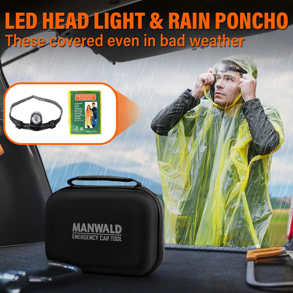 MANWALD lifestyle roadside use with kit aiding safe vehicle inspection