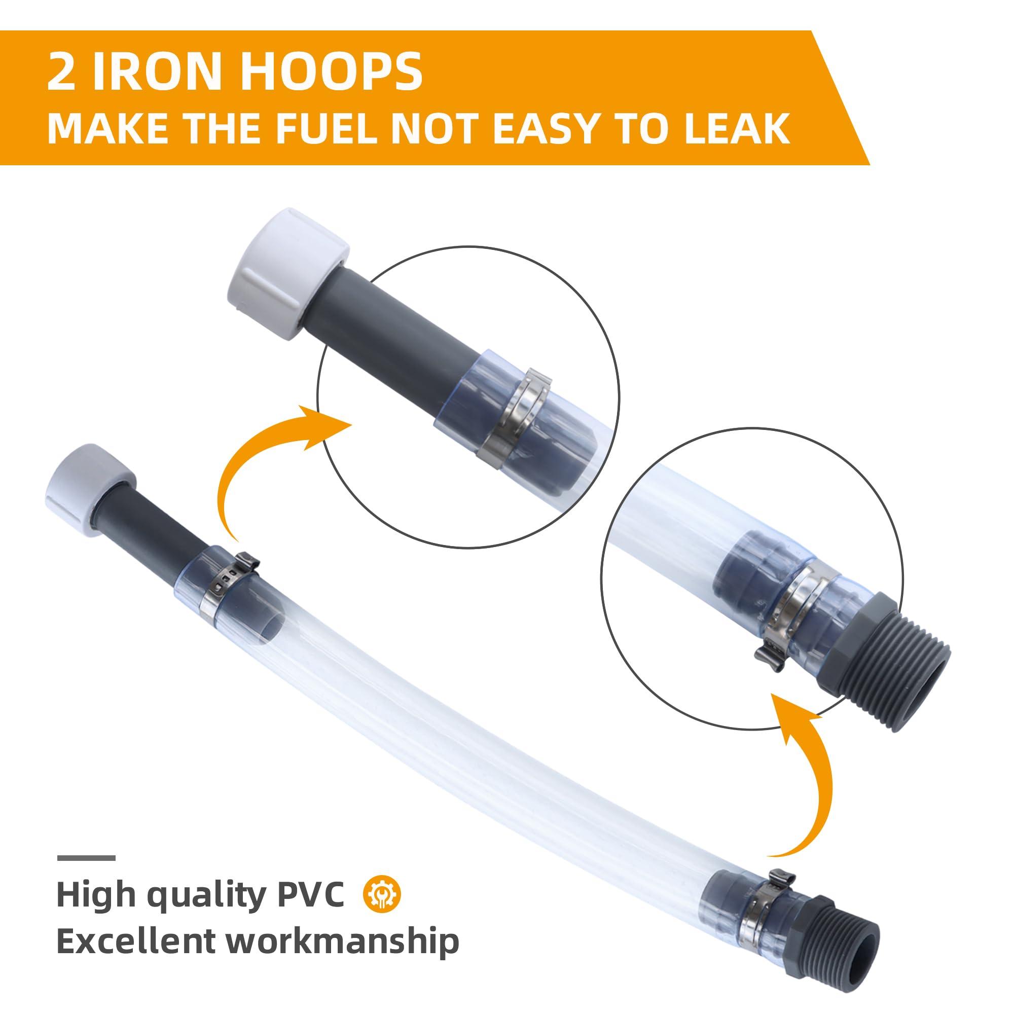Mapleza flexible PVC hose bending around roll cage to avoid kinks