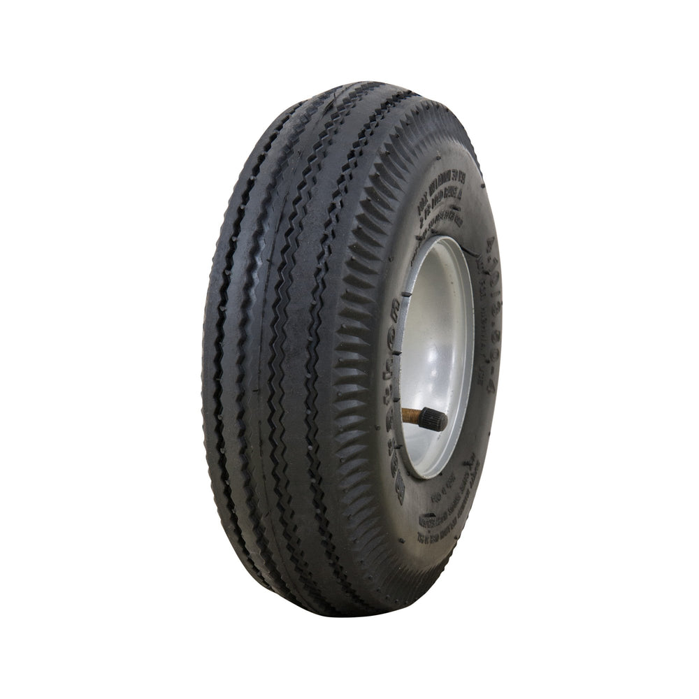 Marathon front view of wheel assembly showing pre-mounted tire for quick install